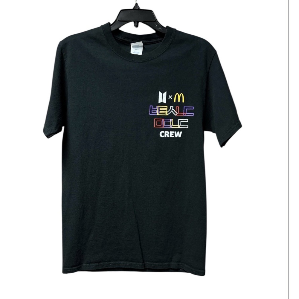 BTS x McDonald’s Black 100% Cotton Crew T-Shirt Size Small